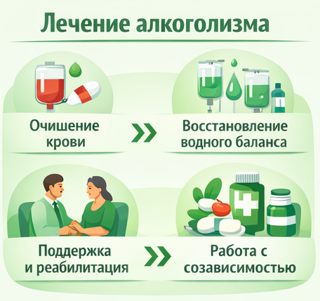 лечение алкоголизма в Алуште этапы